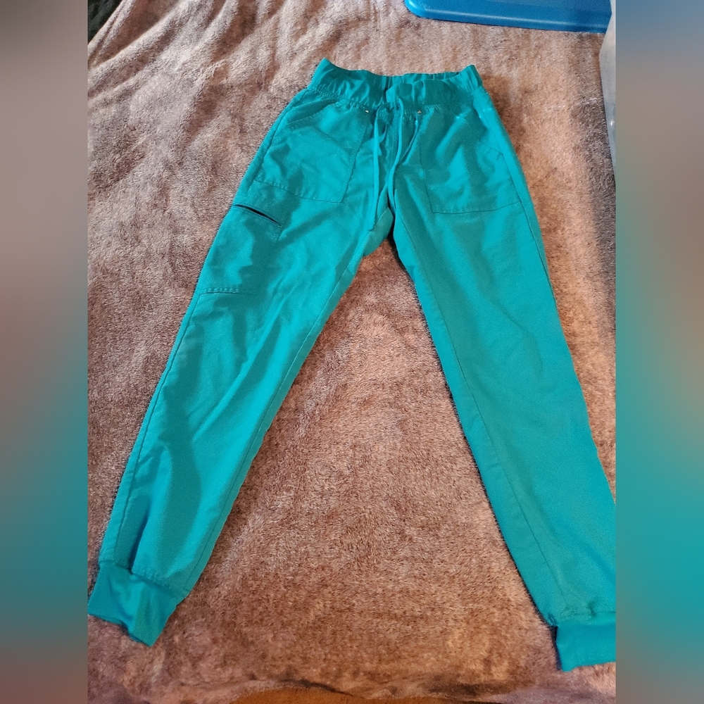 Teal Jogger Style Scrub Pants